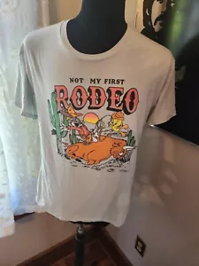 Camisa LOONEY TUNES Bugs Bunny Piolín Pájaro Cactus Sol "No es mi primer rodeo" XL - Imagen 1 de 2