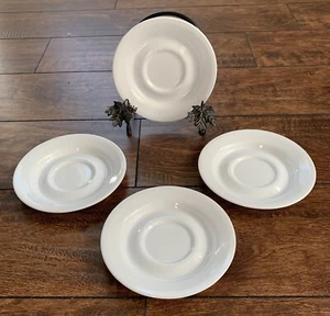 (4) Vtg COMCOR Tableware by Corning White Saucers 5 1/2” - Picture 1 of 4