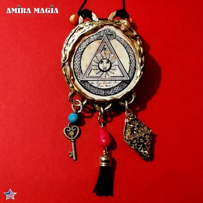 Ouroboros Snake Alchemy Symbols Witch Witchcraft Talisman Magic Amulet Sun Eye - Image 1 of 4