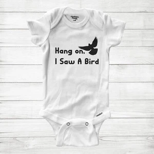 Lustiges Vogelgeschenk Baby Säugling Body One Piece Kleidung hängen Ich sah einen Vogel - Bild 1 von 3