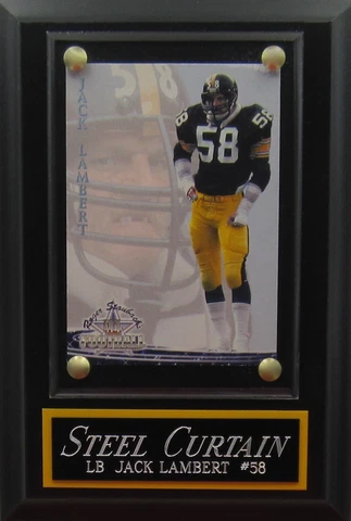 JACK LAMBERT PITTSBURGH STEELERS CARD PLAQUE WITH EASEL FOR YOUR MAN CAVE DECOR Cover