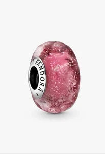 1 Original Pandora Wellig Ausgefallen Rosa Murano Glas Charm 798872C00 - Bild 1 von 9