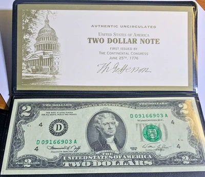 1976 $2 U.S. Federal Reserve Note • Cleveland D • UNC • Bicentennial Note - Image 1 of 4