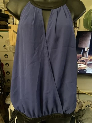 Be Be фиолетовый и черный низкий вырез без рукавов блузка средний - Изображение 1 из 4