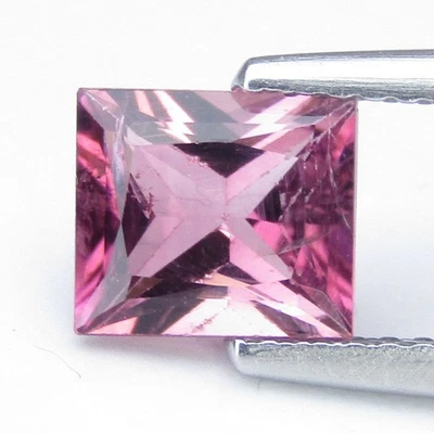 Excelente turmalina rosa natural de 1,36 quilates 7x6,2 mm corte princesa piedra preciosa suelta Foto 1 de 4