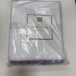 Pottery Barn Teen Girls Tassel TWIN SIZE Duvet Cover Lavender Purple White NEW - Picture 1 of 6