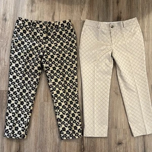 Ann Taylor Banana Republic Pants Women’s 10 Petite Animal Print Neutral Slacks 2 - Picture 1 of 12