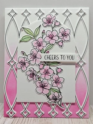 Handmade Greeting Card Keepsake Quality ocbrandy  pink cheers - Image 1 of 2