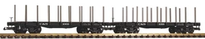 Piko 38785 G Scale C&S Flatcar with Stakes 2-Pack - Picture 1 of 1