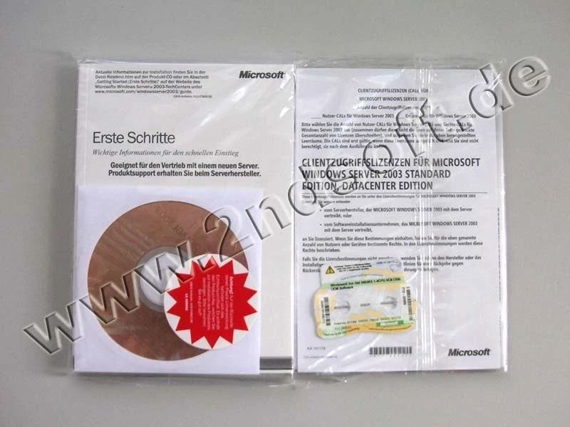 Windows 2003 Server Standard Edition mit 5 Clients SB, deutsch, SKU: P73-01033 - Bild 1 von 1