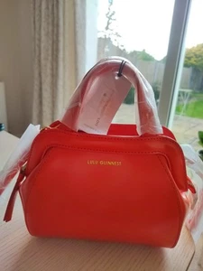 Lulu Guinness Burnt Orange Polished Leather Mini Paula - Picture 1 of 6