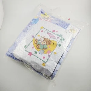 Janlynn Sleepytime Friends gestempelt Kreuzstich Baby Quilt teilweise fertig - Bild 1 von 7
