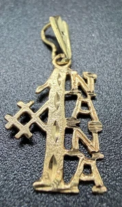 10K Gelbgold #1 Nana Charm Anhänger ca. 1" x 0,50" 1 Gramm. - Bild 1 von 9