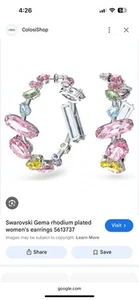 Auténticos Pendientes Aro Gema Cristales Multicolores SWAROVSKI - Imagen 1 de 4