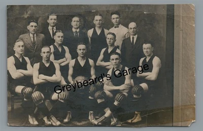 RPPC High School Basketball Team LANCASTER PA Pennsylvania Real Photo Postcard - Image 1 of 2