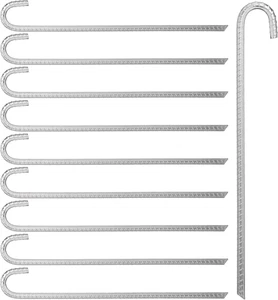 Picchetto Di Ancoraggio, Set Da 10, Puntali XL, Padiglioni E Trampolini, Acciaio - Foto 1 di 12