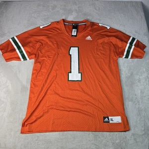 NWT Miami Hurricanes NCAA Adidas Football Jersey XL Orange #1  - Picture 1 of 6
