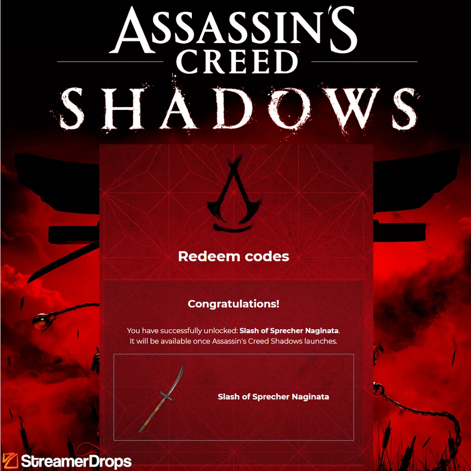 Assassin's Creed Shadows Naginata: Slash of Sprecher - ALL PLATFORMS!! 🌎 CODE - Image 1 of 1