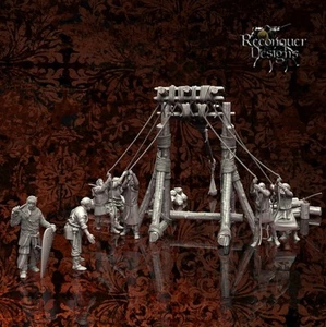 28mm Traction Trebuchet mit 12th Century Crew Tabletop Gaming Miniaturen - Bild 1 von 4