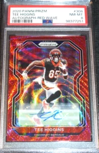 2020 PANINI PRIZM TEE HIGGINS #308 AUTO RED WAVE #D/149 SIGNED ROOKIE PSA 8 - Picture 1 of 2