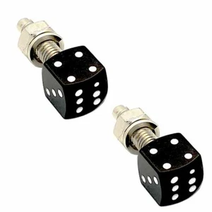 2 Black Billet Aluminum Dice License Plate Frame Tag Bolts Screws for Harley - Picture 1 of 1