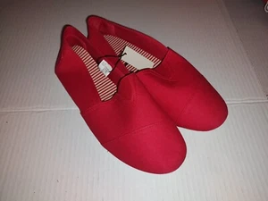Zapatillas informales planas de lona sin cordones para mujer talla 8 rojas - Imagen 1 de 3