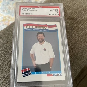 P.J. Carlesimo Rookie Card 1991-92 Hoops #587 PSA 8 - Picture 1 of 2
