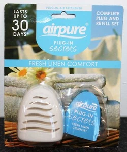 Airpure Fresh Linen Comfort discreet Plug-In Air Freshener Complete Plug Set - Picture 1 of 2