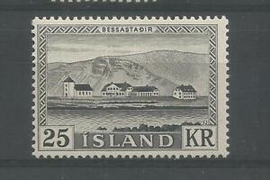 ICELAND 1957 FINE LIGHTLY MOUNTED MINT 25 KRONA BLACK TOP VALUE  SG349 SCARCE