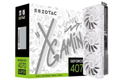 ZOTAC GeForce RTX 4070 SUPER-12GB X-GAMING OC White GDDR6X Graphics card - Image 1 of 4