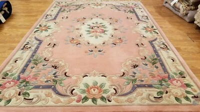 Alfombra Aubusson francesa anudada a mano 6 x 9 100 % lana Foto 1 de 4