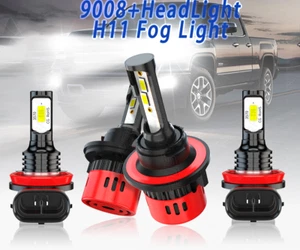 Combo 4x 9008 H11 LED Headlight Kit White Bulbs For Chevrolet Spark EV 2014-2015 - Picture 1 of 14