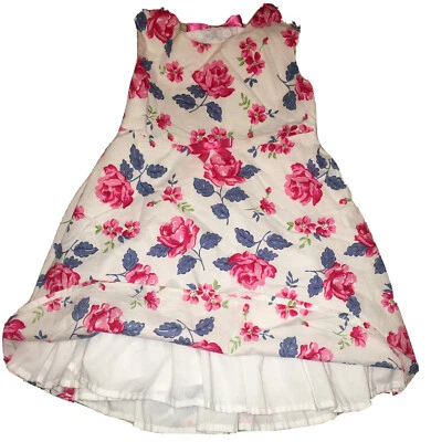 Vestido de verano para bebé niña talla 24 M rosa blanco azul floral de Savannah Foto 1 de 4