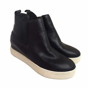 J/Slides NYC Women’s Sz 10 Black Leather Lined Pull On Boots - Picture 1 of 9