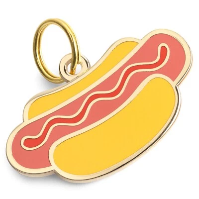 Hotdog Dog Tag, Hot Dog Pet ID Tag, Dog Tags for Dogs, Dog Gift, Dog Name Tag, - Image 1 of 4