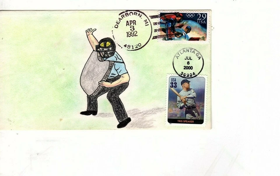 us stamp painted cachet Shannon Tanner 2000 Baseball cover  f/ vF UNADDR B (mb17 - Image 1 of 1