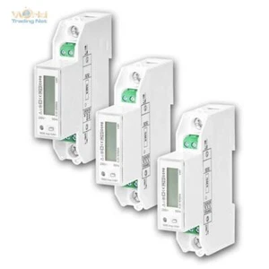 Stromzähler LCD, 230V Drehstromzähler Kalibriert, 1-Phasen für DIN-Hut-Schiene - Bild 1 von 9