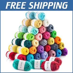 2600 Yards of Soft Acrylic Yarn in 60 Colors - Ideal for Knitting & Crocheting - Picture 1 of 9