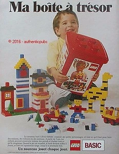 PUBLICITE LEGO JEU DE CONSTRUCTION BOITE A TRESOR TOYS DE 1988 FRENCH AD PUB - Picture 1 of 1
