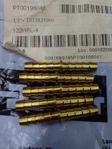 (5) Parker 122-HBL-4 Brass Fitting 1/4" Hose Barb to 1/4" Hose Barb - Picture 1 of 1