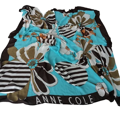 Ann Cole Women's Vintage 80s Flower Power Polyester Sarong 55" x 54" Made in USA - Image 1 of 4