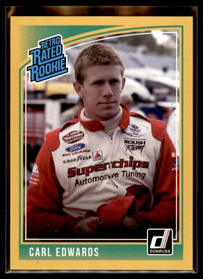 2019 Donruss Racing NASCAR Retro Rated Rookie GOLD #22 Carl Edwards #222/299 - Image 1 of 2
