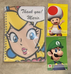 Club Nintendo Super Mario Princess Peach Lined Spiral Ring Notebook +Bonus Cards - Picture 1 of 2