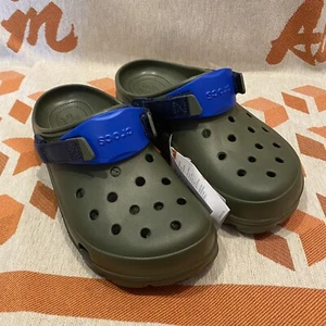 Crocs Classic All-Terrain Olive/Blue Round Toe Slip On Clogs Men’s 10 Womens 12 - Picture 1 of 7