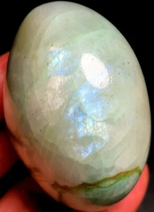 180g NATURAL green moonstones CRYSTAL plam HEALING&Root Chakra Healing L611 - Picture 1 of 7