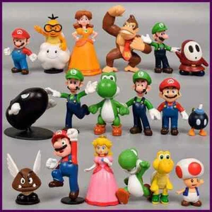 6-18Pcs/Set Super Mario Bros PVC Action Figure Toys Dolls Model Set Luigi Yoshi - Picture 1 of 18