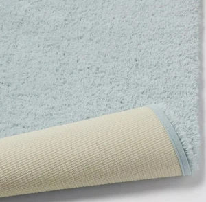 Threshold Spa Plush 21 " by 34" Bath Rug Non-Slip Backing , Light Blue - Picture 1 of 4