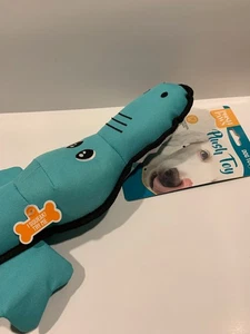 NEW! X-Large Alligator Dog Toy Plush Stuffed Fabric Body Blue Yellow Squeaky - Picture 1 of 7