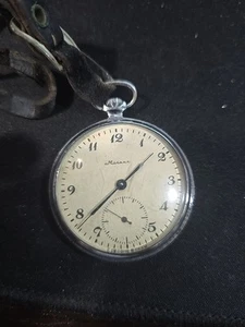 Vintage Russian MOLNIA Open Face Pocket Watch 18 Jewels 1960's - Picture 1 of 4