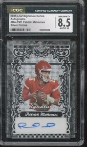 2025 Leaf Signature Silver Circles Patrick Mahomes II 1/1 NM-MT+ CGC 8.5 10 Auto - Bild 1 von 2